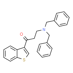 ChemSpider 2D Image | 1-(1-Benzothiophen-3-yl)-3-(dibenzylamino)-1-propanone | C25H23NOS