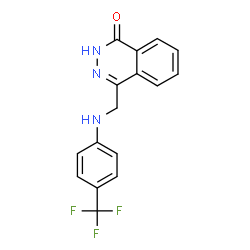 ChemSpider 2D Image | 4-({[4-(Trifluoromethyl)phenyl]amino}methyl)-1(2H)-phthalazinone | C16H12F3N3O