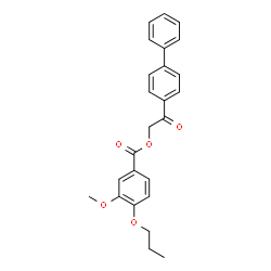 ChemSpider 2D Image | 2-(4-Biphenylyl)-2-oxoethyl 3-methoxy-4-propoxybenzoate | C25H24O5