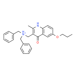 ChemSpider 2D Image | N,N-Dibenzyl(2-methyl-4-oxo-6-propoxy-1,4-dihydro-3-quinolinyl)methanaminium | C28H31N2O2