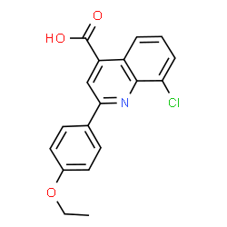 ChemSpider 2D Image | 8-Chloro-2-(4-ethoxyphenyl)-4-quinolinecarboxylic acid | C18H14ClNO3