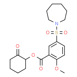 ChemSpider 2D Image | 2-Oxocyclohexyl 5-(1-azepanylsulfonyl)-2-methoxybenzoate | C20H27NO6S