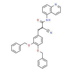 ChemSpider 2D Image | 3-[3,4-Bis(benzyloxy)phenyl]-2-cyano-N-(5-quinolinyl)acrylamide | C33H25N3O3