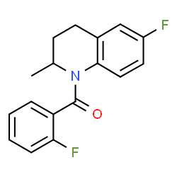 ChemSpider 2D Image | (6-Fluoro-2-methyl-3,4-dihydro-1(2H)-quinolinyl)(2-fluorophenyl)methanone | C17H15F2NO