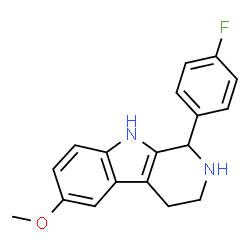ChemSpider 2D Image | 1-(4-Fluorophenyl)-6-methoxy-2,3,4,9-tetrahydro-1H-beta-carboline | C18H17FN2O