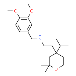 ChemSpider 2D Image | N-(3,4-Dimethoxybenzyl)-2-(4-isopropyl-2,2-dimethyltetrahydro-2H-pyran-4-yl)ethanamine | C21H35NO3
