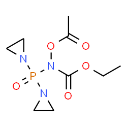 ChemSpider 2D Image | Ethyl acetoxy[bis(1-aziridinyl)phosphoryl]carbamate | C9H16N3O5P