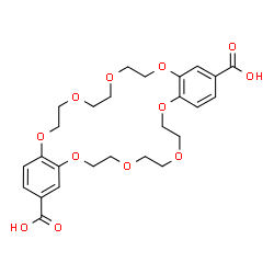 ChemSpider 2D Image | 6,7,9,10,12,13,20,21,23,24,26,27-Dodecahydrodibenzo[b,n][1,4,7,10,13,16,19,22]octaoxacyclotetracosine-2,16-dicarboxylic acid | C26H32O12