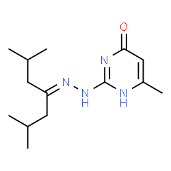 ChemSpider 2D Image | 2-[2-(2,6-Dimethyl-4-heptanylidene)hydrazino]-6-methyl-4(1H)-pyrimidinone | C14H24N4O