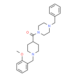 ChemSpider 2D Image | (4-Benzyl-1-piperazinyl)[1-(2-methoxybenzyl)-4-piperidinyl]methanone | C25H33N3O2