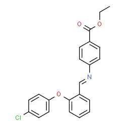 ChemSpider 2D Image | Ethyl 4-{(E)-[2-(4-chlorophenoxy)benzylidene]amino}benzoate | C22H18ClNO3