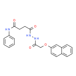 ChemSpider 2D Image | 4-{2-[(2-Naphthyloxy)acetyl]hydrazino}-4-oxo-N-phenylbutanamide | C22H21N3O4