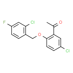 ChemSpider 2D Image | 1-{5-Chloro-2-[(2-chloro-4-fluorobenzyl)oxy]phenyl}ethanone | C15H11Cl2FO2