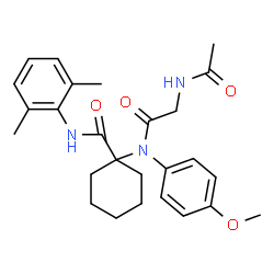 ChemSpider 2D Image | 1-[(N-Acetylglycyl)(4-methoxyphenyl)amino]-N-(2,6-dimethylphenyl)cyclohexanecarboxamide | C26H33N3O4