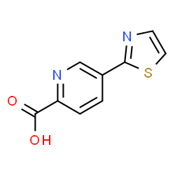 ChemSpider 2D Image | 5-(THIAZOL-2-YL)PYRIDINE-2-CARBOXYLIC ACID | C9H6N2O2S