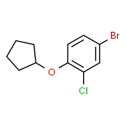 ChemSpider 2D Image | 4-Bromo-2-chloro-1-(cyclopentyloxy)benzene | C11H12BrClO