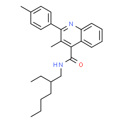 ChemSpider 2D Image | N-(2-Ethylhexyl)-3-methyl-2-(4-methylphenyl)-4-quinolinecarboxamide | C26H32N2O