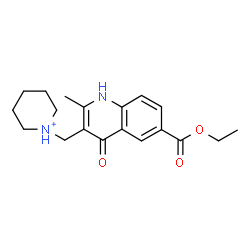 ChemSpider 2D Image | 1-{[6-(Ethoxycarbonyl)-2-methyl-4-oxo-1,4-dihydro-3-quinolinyl]methyl}piperidinium | C19H25N2O3