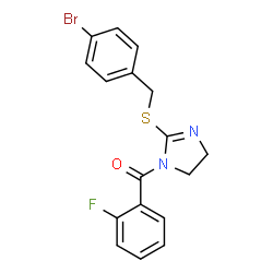 ChemSpider 2D Image | [2-(4-Bromobenzylsulfanyl)-4,5-dihydroimidazol-1-yl](2-fluorophenyl)methanone | C17H14BrFN2OS