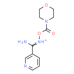 ChemSpider 2D Image | Amino-N-[(4-morpholinylcarbonyl)oxy]3-pyridinylmethaniminium | C11H15N4O3