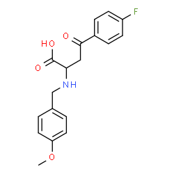 ChemSpider 2D Image | 4-(4-Fluorophenyl)-2-[(4-methoxybenzyl)amino]-4-oxobutanoic acid | C18H18FNO4