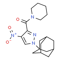 ChemSpider 2D Image | [1-(Adamantan-1-yl)-4-nitro-1H-pyrazol-3-yl](1-piperidinyl)methanone | C19H26N4O3