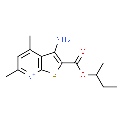 ChemSpider 2D Image | 3-Amino-2-(sec-butoxycarbonyl)-4,6-dimethylthieno[2,3-b]pyridin-7-ium | C14H19N2O2S