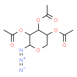 ChemSpider 2D Image | 2-Azidotetrahydro-2H-pyran-3,4,5-triyl triacetate | C11H15N3O7