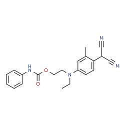 ChemSpider 2D Image | 2-{[4-(Dicyanomethyl)-3-methylphenyl](ethyl)amino}ethyl phenylcarbamate | C21H22N4O2