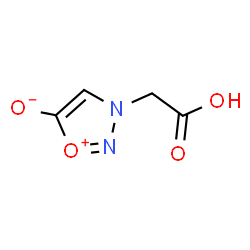 ChemSpider 2D Image | 3-(Carboxymethyl)-3H-1,2,3-oxadiazol-1-ium-5-olate | C4H4N2O4
