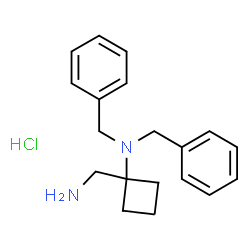 ChemSpider 2D Image | 1-(Aminomethyl)-N,N-dibenzylcyclobutanamine hydrochloride (1:1) | C19H25ClN2