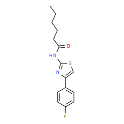 ChemSpider 2D Image | N-[4-(4-Fluorophenyl)-1,3-thiazol-2-yl]hexanamide | C15H17FN2OS
