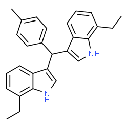 ChemSpider 2D Image | 3,3'-[(4-Methylphenyl)methylene]bis(7-ethyl-1H-indole) | C28H28N2