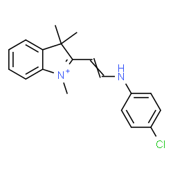ChemSpider 2D Image | 2-{2-[(4-Chlorophenyl)amino]vinyl}-1,3,3-trimethyl-3H-indolium | C19H20ClN2