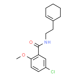 ChemSpider 2D Image | 5-Chloro-N-[2-(1-cyclohexen-1-yl)ethyl]-2-methoxybenzamide | C16H20ClNO2