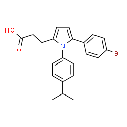 ChemSpider 2D Image | 3-[5-(4-BROMOPHENYL)-1-(4-ISOPROPYLPHENYL)PYRROL-2-YL]PROPANOIC ACID | C22H22BrNO2