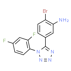 ChemSpider 2D Image | 2-Bromo-5-[1-(2,4-difluorophenyl)-1H-tetrazol-5-yl]aniline | C13H8BrF2N5