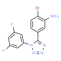 ChemSpider 2D Image | 2-Bromo-5-[1-(3,5-difluorophenyl)-1H-tetrazol-5-yl]aniline | C13H8BrF2N5