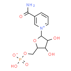 ChemSpider 2D Image | 3-Carbamoyl-1-[5-O-(hydroxyphosphinato)pentofuranosyl]pyridinium | C11H15N2O8P