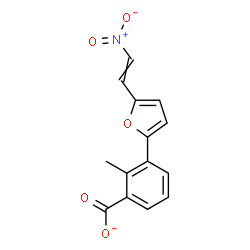 ChemSpider 2D Image | 2-Methyl-3-[5-(2-nitrovinyl)-2-furyl]benzoate | C14H10NO5