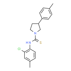 ChemSpider 2D Image | N-(2-Chloro-4-methylphenyl)-3-(4-methylphenyl)-1-pyrrolidinecarbothioamide | C19H21ClN2S