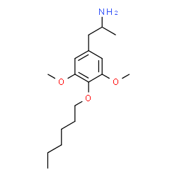 ChemSpider 2D Image | 1-[4-(Hexyloxy)-3,5-dimethoxyphenyl]-2-propanamine | C17H29NO3