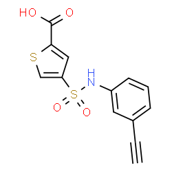 ChemSpider 2D Image | 4-[(3-Ethynylphenyl)sulfamoyl]-2-thiophenecarboxylic acid | C13H9NO4S2