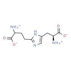 ChemSpider 2D Image | 2-Ammonio-4-{4-[(2S)-2-ammonio-2-carboxylatoethyl]-1H-imidazol-2-yl}butanoate | C10H16N4O4