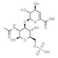 ChemSpider 2D Image | 2-Acetamido-2-deoxy-3-O-(4-deoxy-alpha-L-threo-hex-4-enopyranuronosyl)-6-O-sulfo-beta-D-glucopyranose | C14H21NO14S