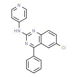 ChemSpider 2D Image | 6-Chloro-4-phenyl-N-(4-pyridinyl)-2-quinazolinamine | C19H13ClN4