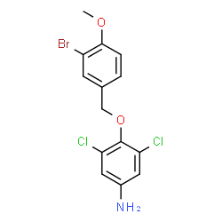 ChemSpider 2D Image | 4-[(3-Bromo-4-methoxybenzyl)oxy]-3,5-dichloroaniline | C14H12BrCl2NO2