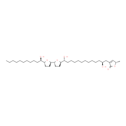 ChemSpider 2D Image | (5S)-3-[(2S,13R)-2,13-Dihydroxy-13-{(2R,2'R,5R,5'R)-5'-[(1R)-1-hydroxyundecyl]octahydro-2,2'-bifuran-5-yl}tridecyl]-5-methyl-2(5H)-furanone | C37H66O7