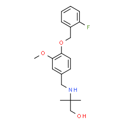 ChemSpider 2D Image | 2-({4-[(2-Fluorobenzyl)oxy]-3-methoxybenzyl}amino)-2-methyl-1-propanol | C19H24FNO3