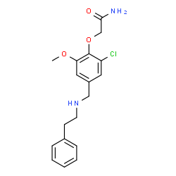 ChemSpider 2D Image | 2-(2-Chloro-6-methoxy-4-{[(2-phenylethyl)amino]methyl}phenoxy)acetamide | C18H21ClN2O3